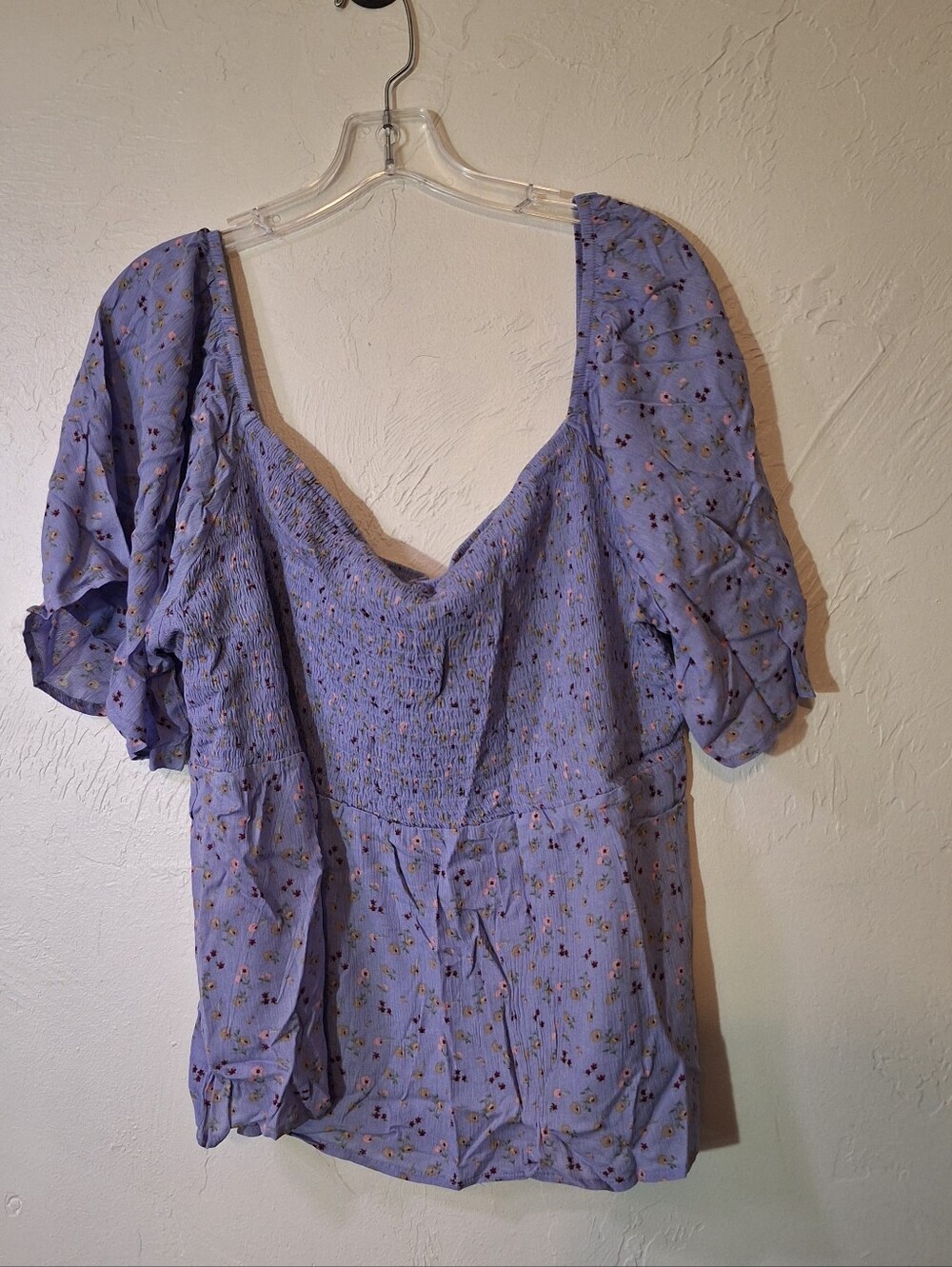 Gray By Grayson Social Women's + Rayon Smocked Baby Doll Peplum Cottagecore Top